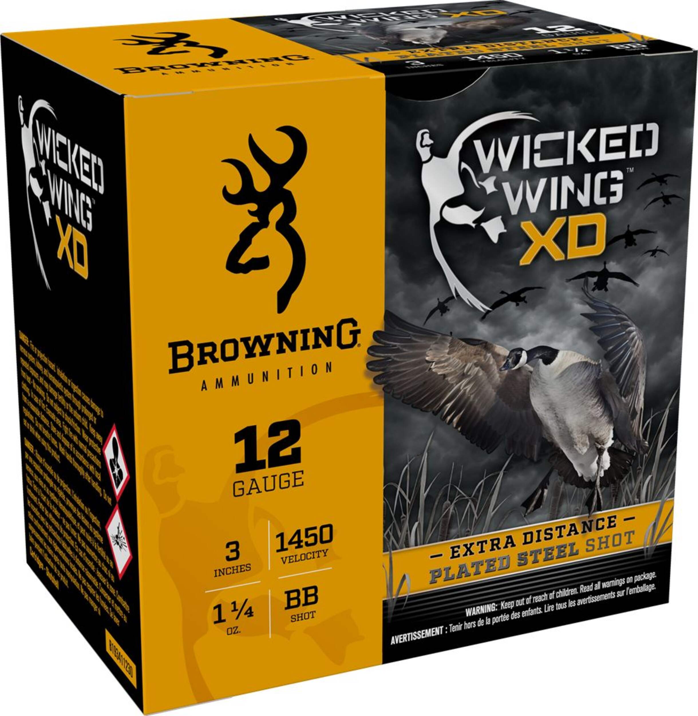 Browning BXD Waterfowl 12-Gauge BB Shotgun Shell Ammunition, 1-1/4-oz Front_Angled_Right