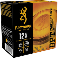 Browning BPT 12-Gauge Heavy Target #7.5 Shotgun Ammunition, 2-3/4-in, 1-1/8-oz Front_Angled_Right