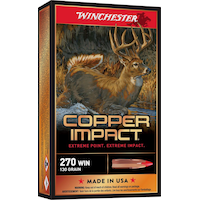 Munitions pour carabine à percussion centrale à impact en cuivre Winchester Deer Season XP, 243 Winchester EP, 130 grains