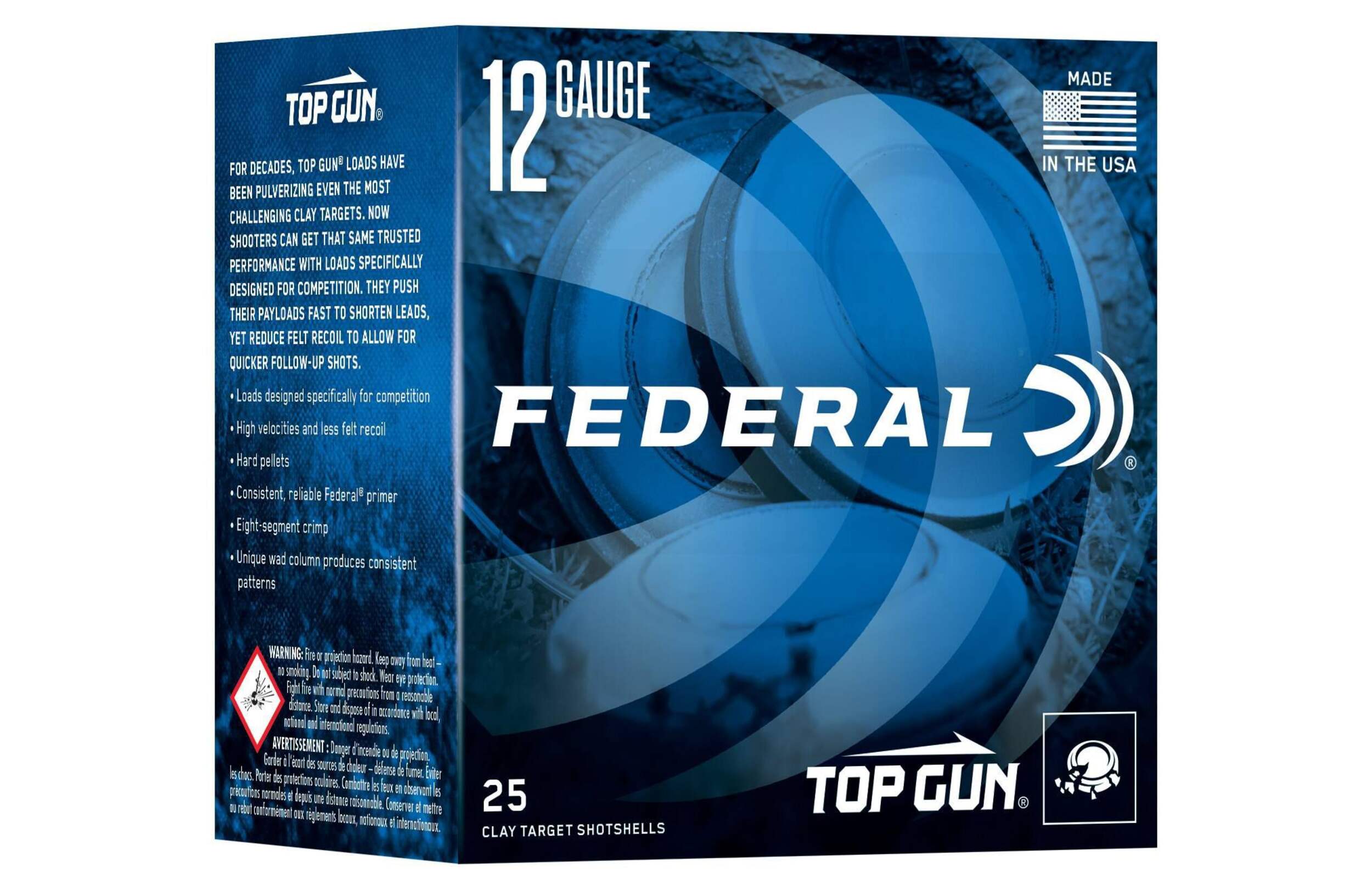 Federal Top Gun 12 Gauge 2-3/4-in 1-oz #8 Fast Lead Shotgun Shell, 1250 FPS Front_Angled_Right