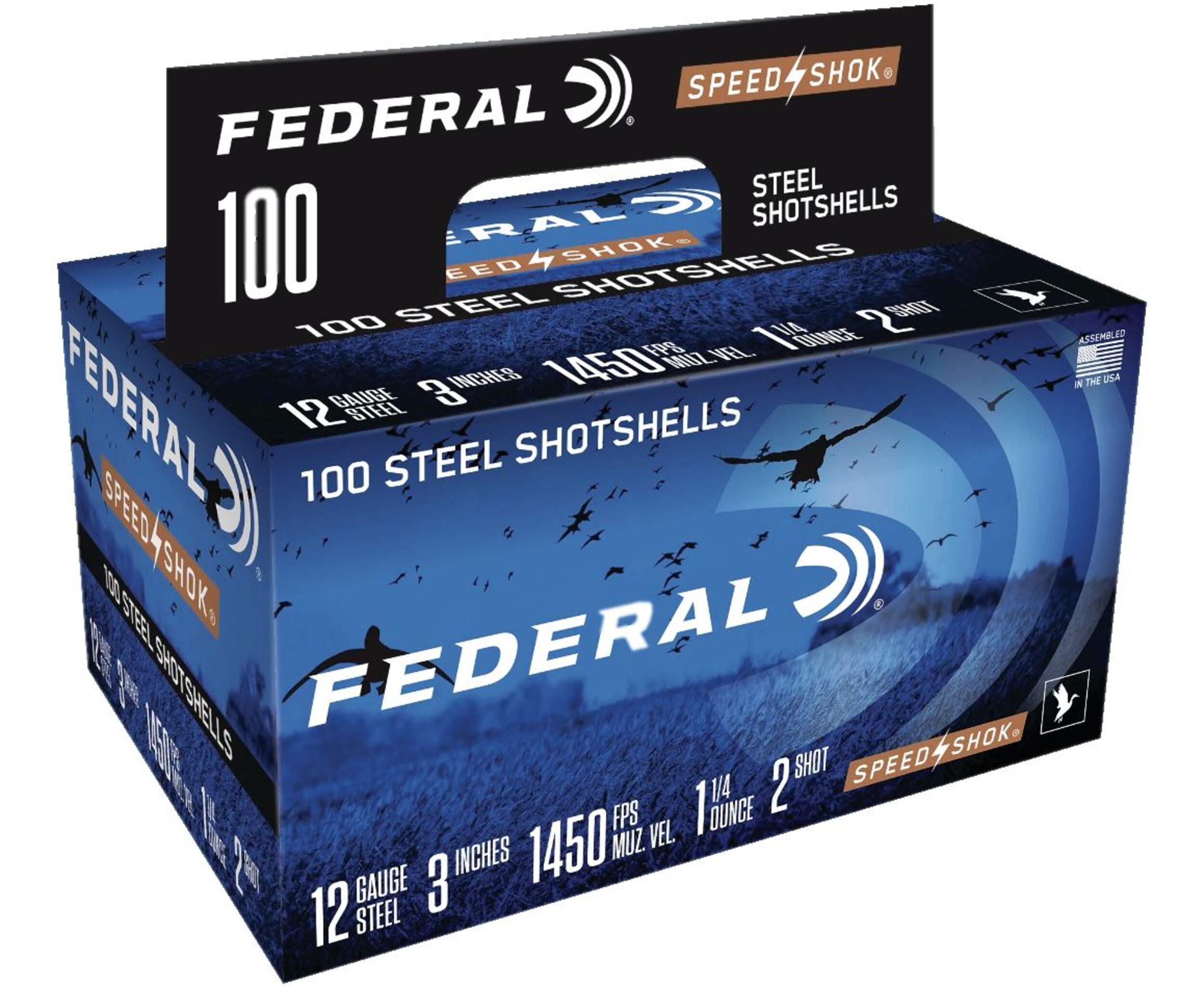 Federal Power Shok 12-Gauge 3-in 1-1/4-oz BB Shot Steel Shotgun Shell, Bulk Pack Front_Angled_Right