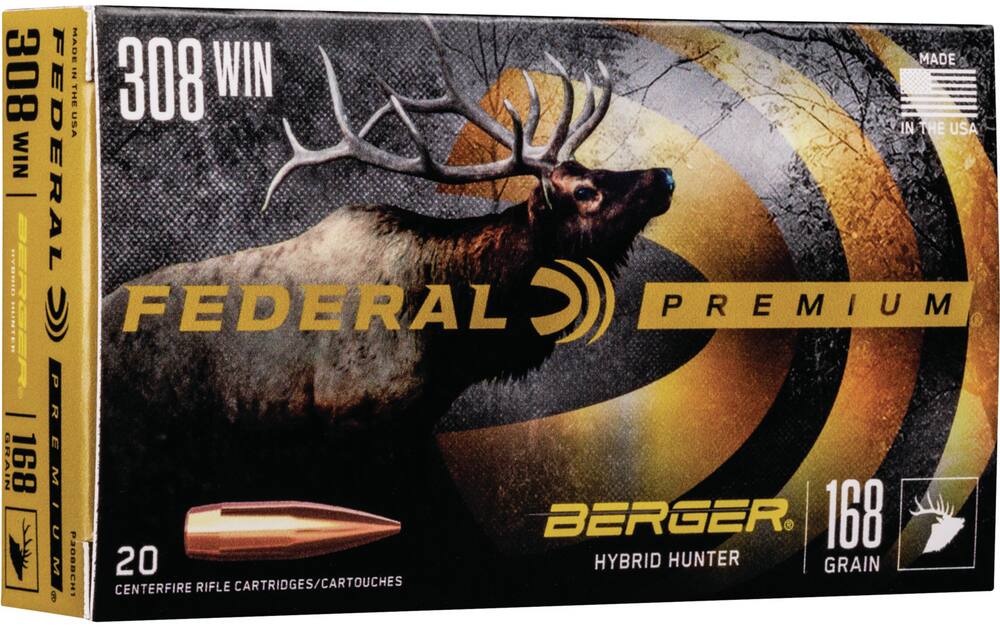 Federal Premium 308 Winchester 168 Grain Berger Hybrid Hunter