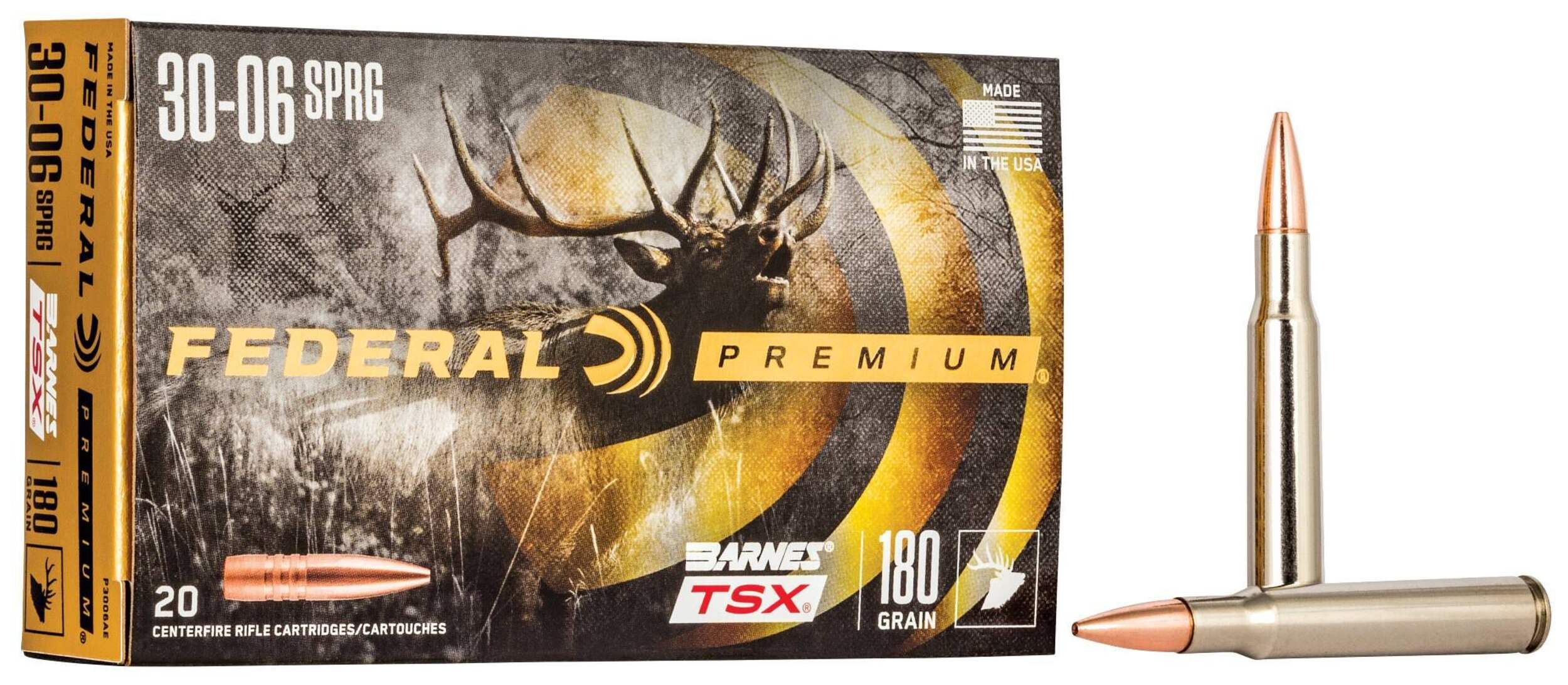 Federal Premium 30-06 Springfield 180 Grain Barnes TSX Ammunition Composite_or_Mixed