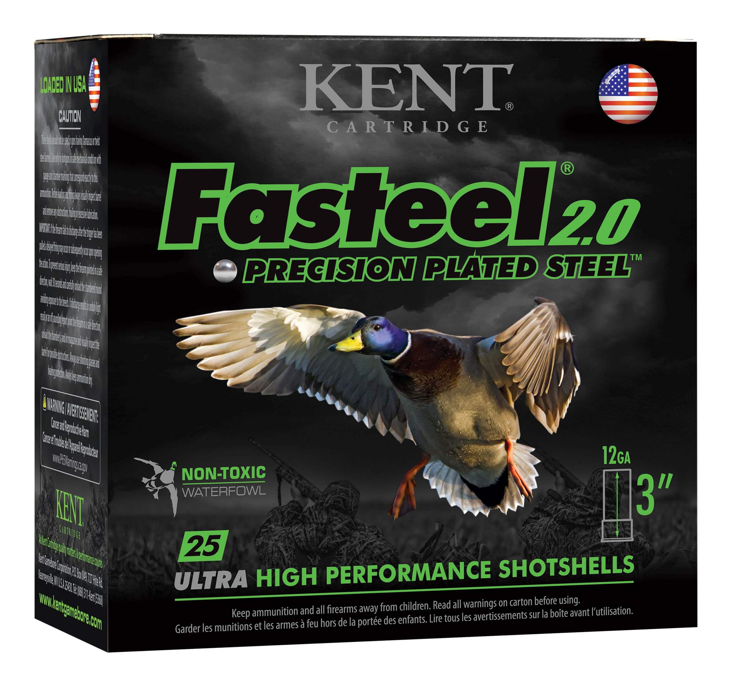 Kent Fasteel 2.0 12 Gauge 3-in 1-1/8-oz BB Steel Shotgun Shell Front_Angled_Right