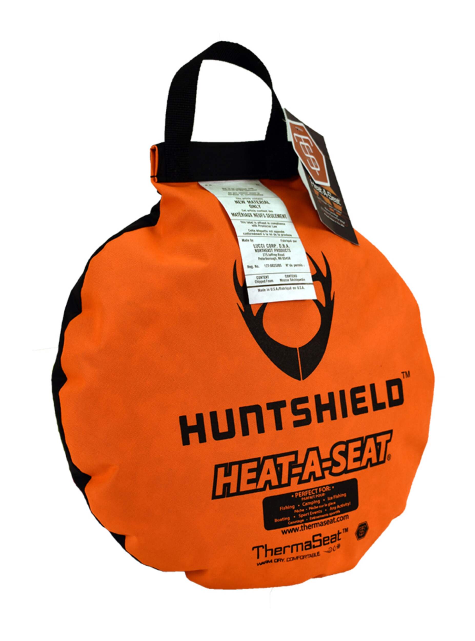 Huntshield Heat-A-Seat Hot Seat, Blaze Orange, 17-in Front_Angled_Right