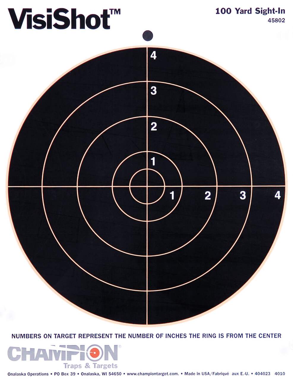 Champion VisiColor Bull Shooting Target, 8-in