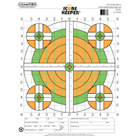 Champion Scorekeeper 100-Yard Rifle Sight-in Shooting Paper Target, Orange/Green, 12-pk Front_Flat