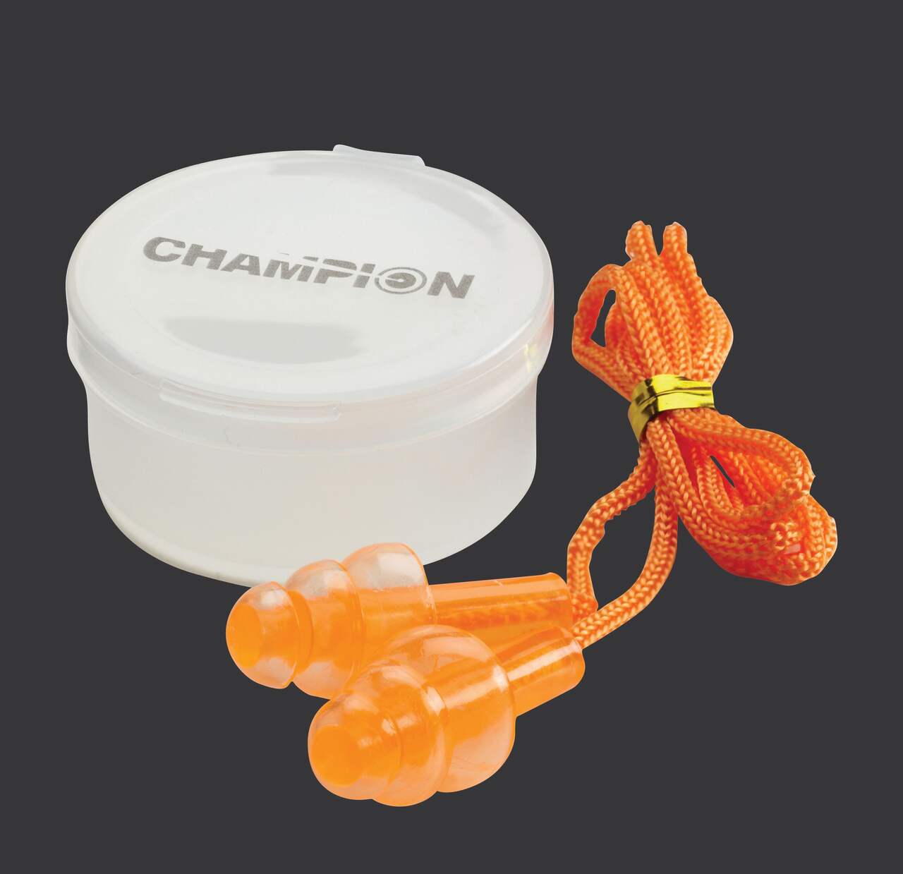 Bouchons d'oreilles de chasse réutilisables en gel de silicone 26-DB  Champion avec cordon et étui