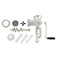 Chard #10 Hand Meat Grinder, Heavy Duty Cast Iron, with Sausage Stuffing Tubes