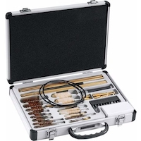 Huntshield All In One Rifle, Pistol, Shotgun Cleaning Kit with Aluminum Case Overhead_Plunge
