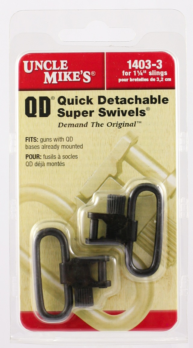 Uncle Mike's Quick Detachable Super Sling Swivels, Blued, 11/4in