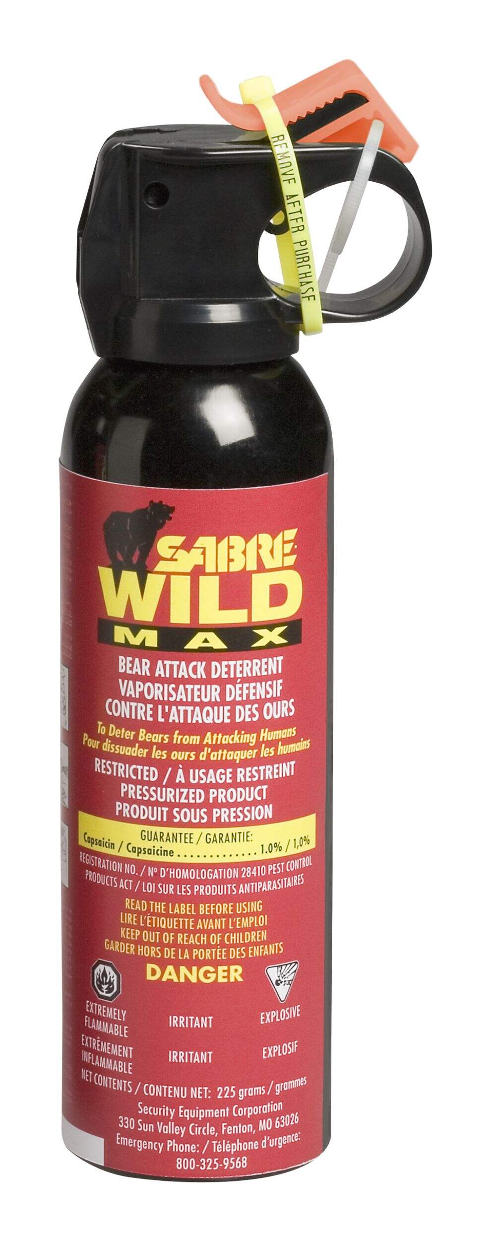 SABRE Wild Max Bear Attack Deterrent Spray, 225-g Front_Flat