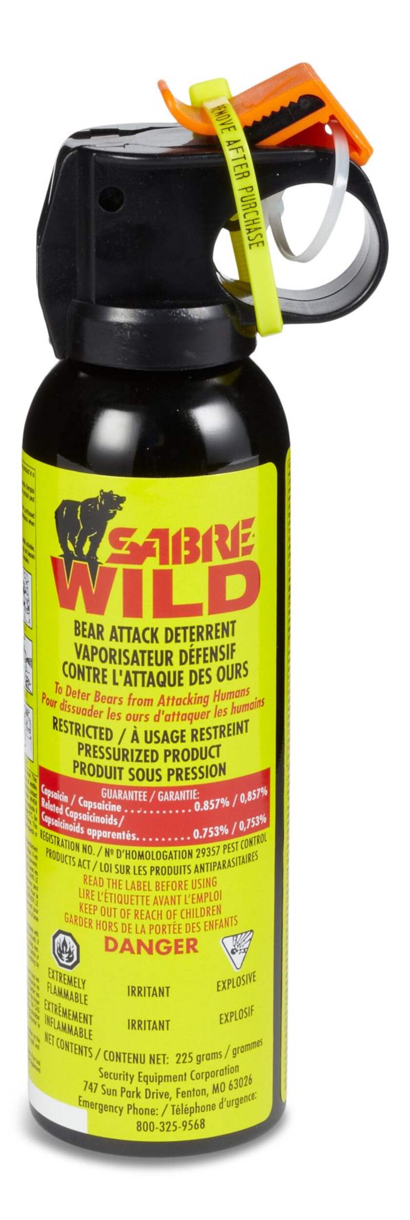 SABRE Wild Bear Attack Deterrent/Repellent Spray, 225-g Front_Flat