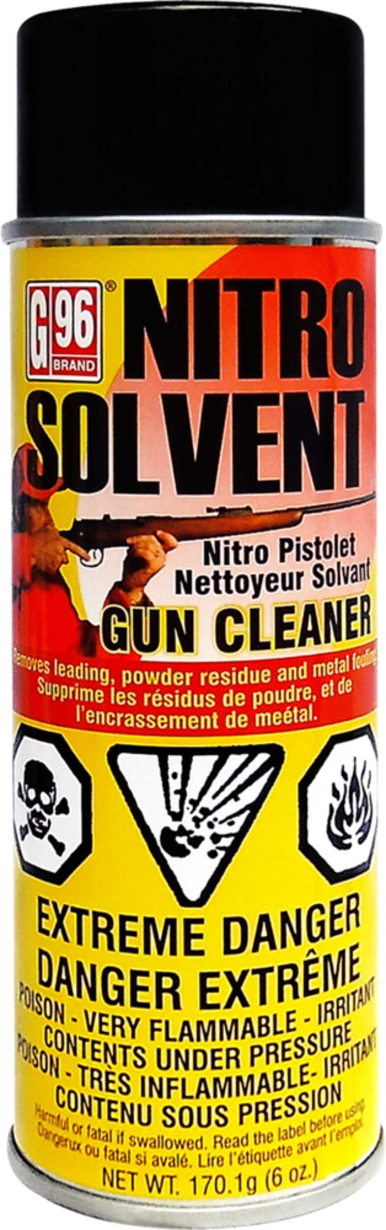 G96 Nitro Solvent Heavy Duty Hunting Aerosol Gun Cleaner, 6-oz Front_Flat