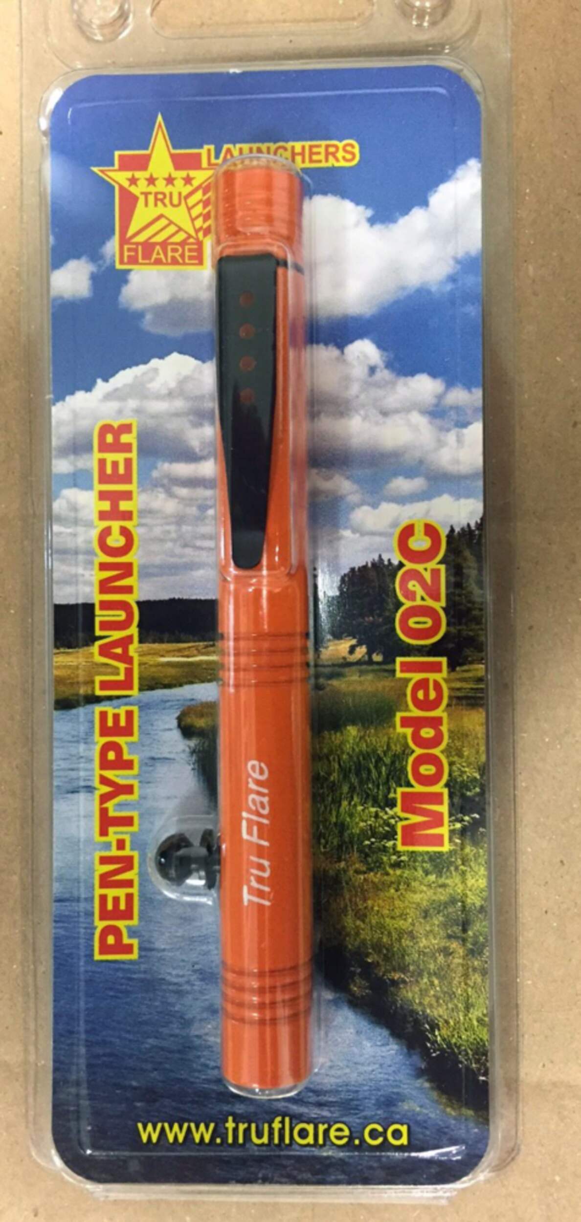 Tru Flare Model 02C Bear Banger Hunting Pen Pull Launcher Bear Repellent Front_Flat
