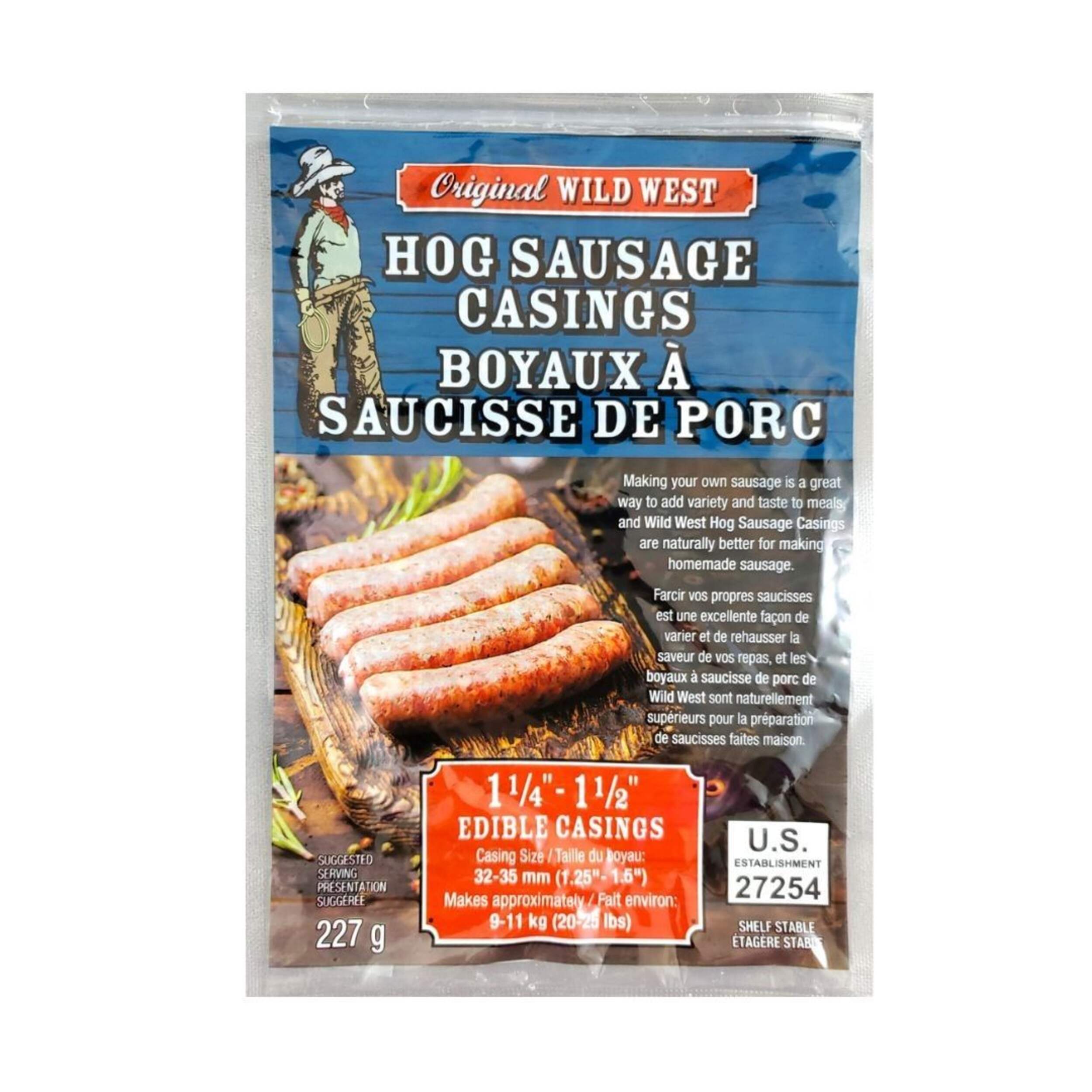 Boyaux de saucisses de porc Original Wild West, 227 g Front_Flat