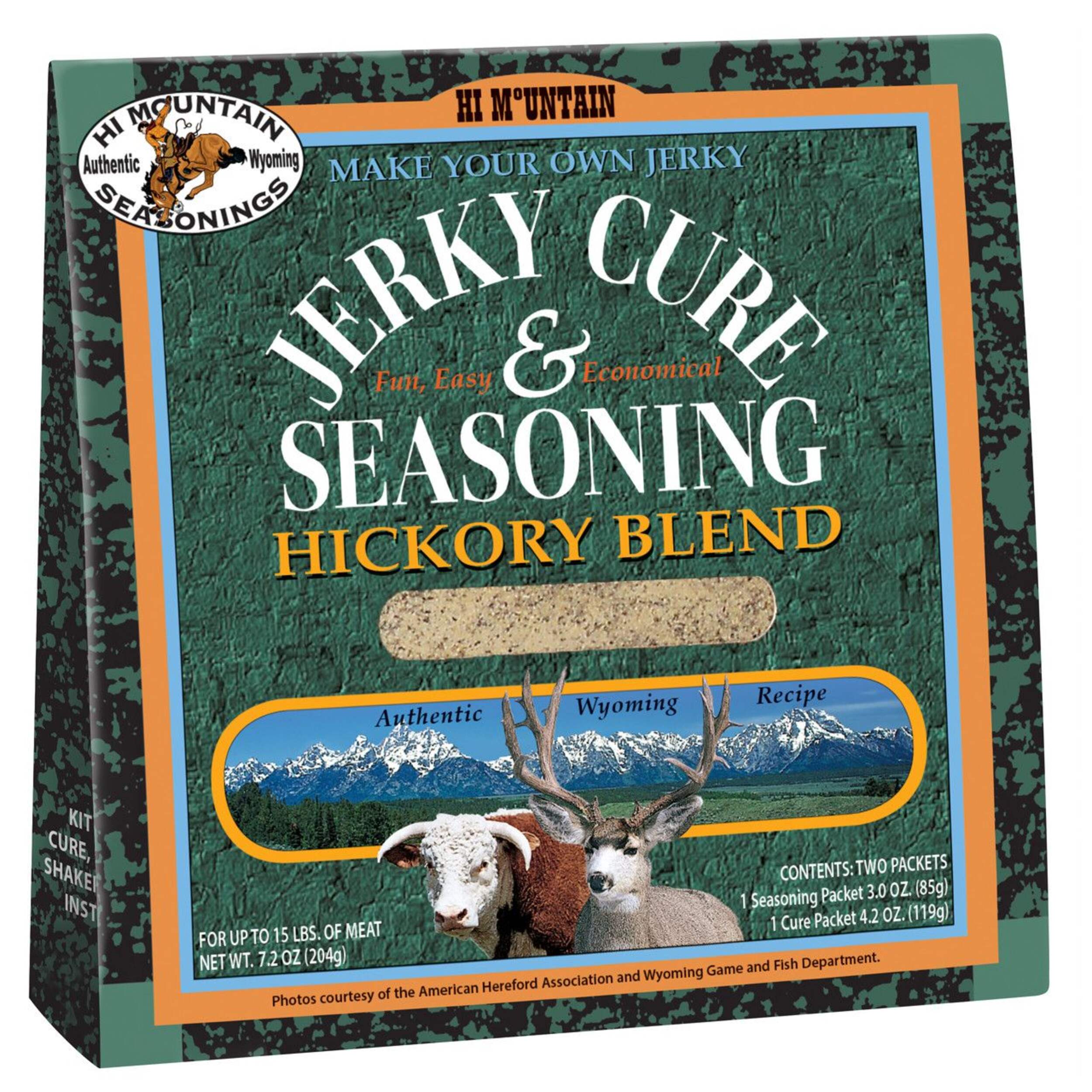 Hi Mountain Make Your Own Jerky Cure & Seasoning Kit, Hickory Blend, 204-g Front_Angled_Right