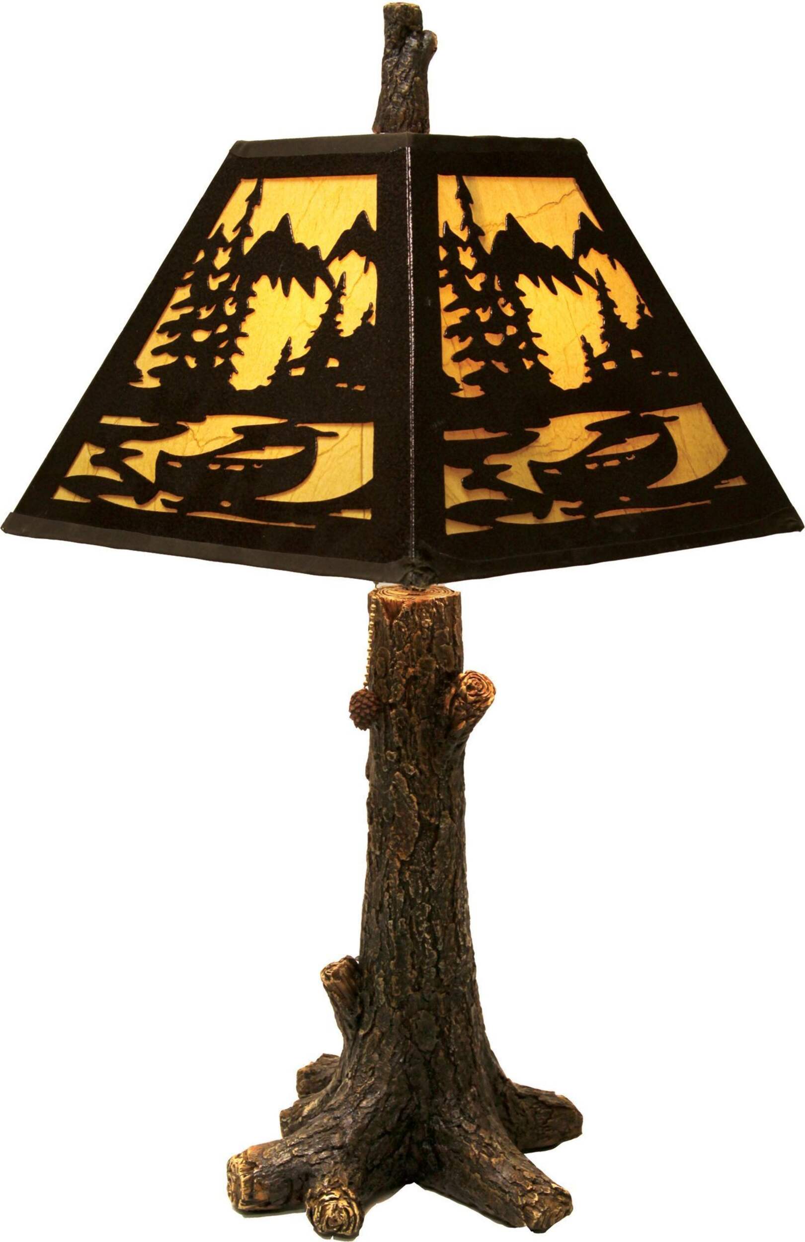 Rustic Tree Table Lamp, 24-in Front_Angled_Left