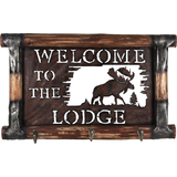 Porte-manteaux Welcome To The Lodge, 20 x 12 po Front_Flat