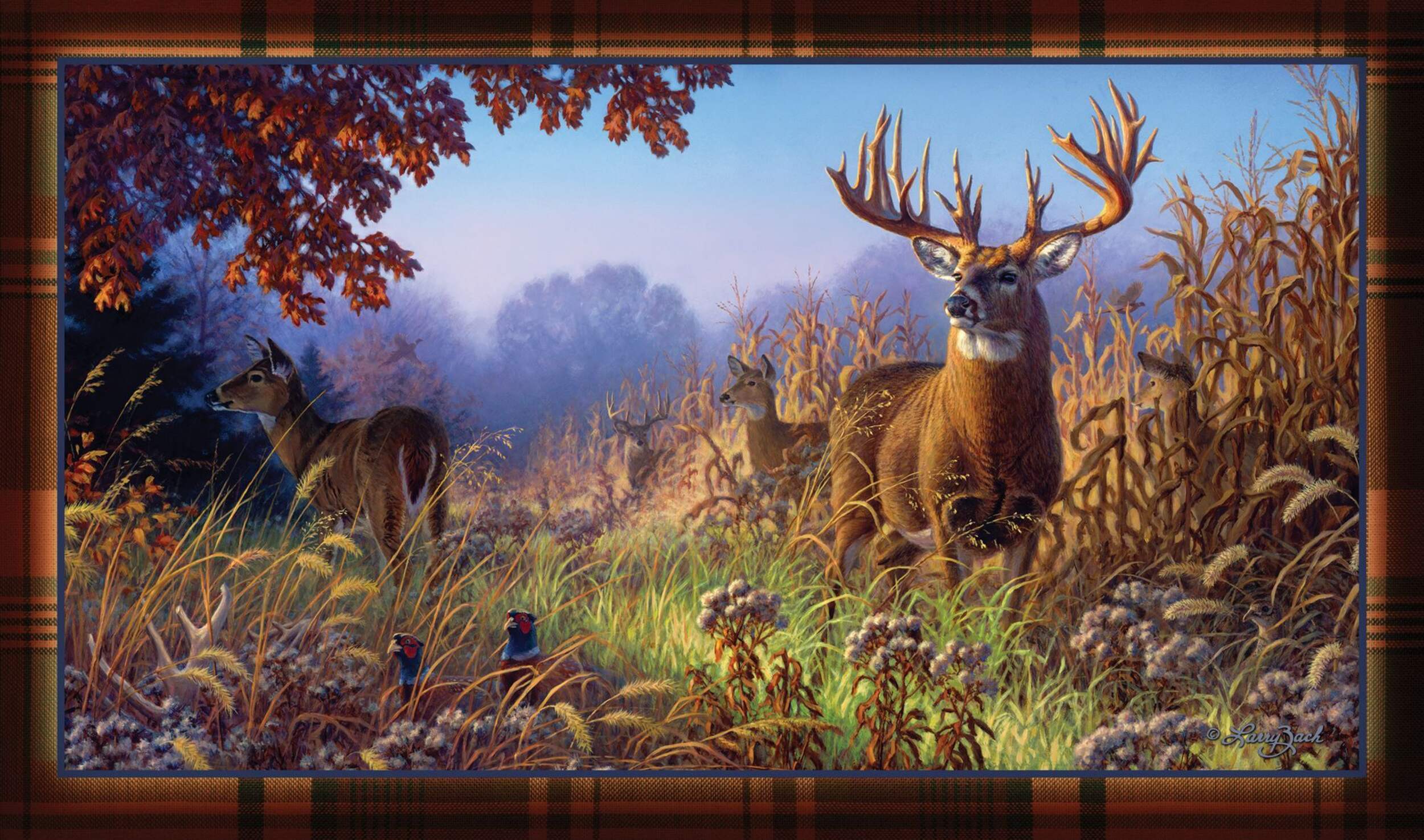 Deer Scene Door Mat, 18 x 30--in Front_Flat