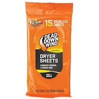 Feuilles d'assouplissant sans odeur Dead Down Wind, 8 x 7 po, paq. 15
