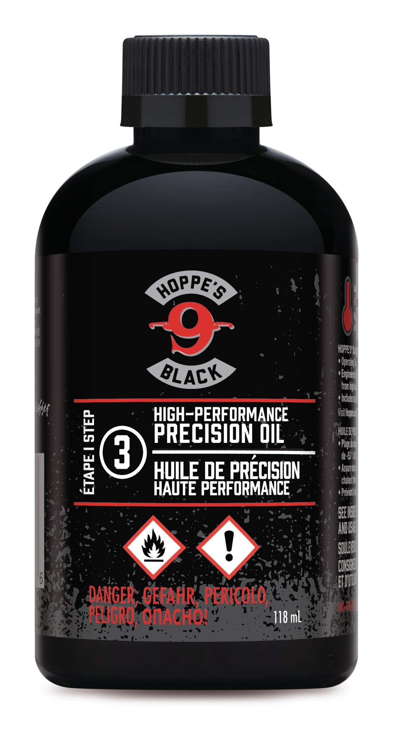 Hoppe's Black High Performance Step 3 Hunting Gun Precision Oil/Black Lubricant, 118-mL Front_Flat