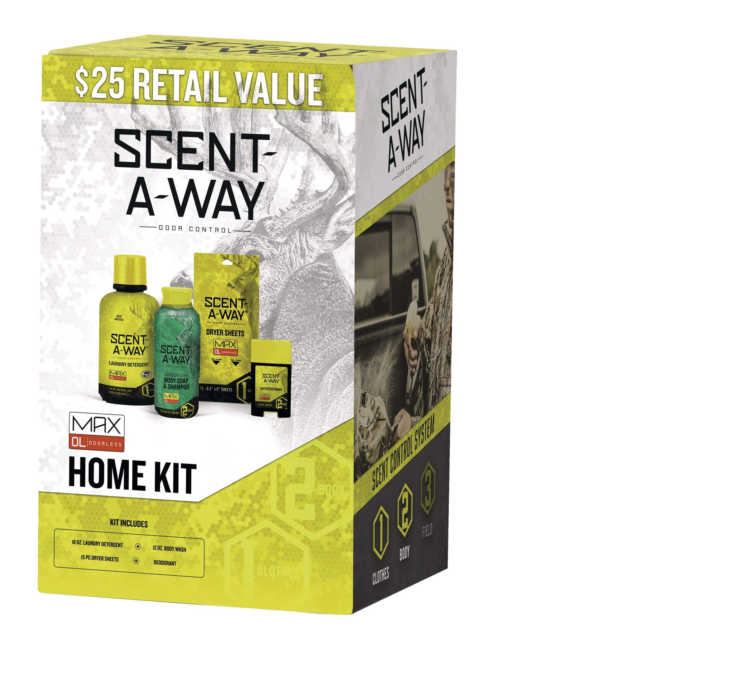 Trousse d'éliminations d'odeurs de chasse Hunters Specialties Scent-A-Way<sup>MD</sup> Max, 19 pièces Front_Angled_Left