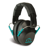 Walker's Passive 22-DB Hunting Low Profile Ear Muffs, Black/Teal Front_Angled_Left