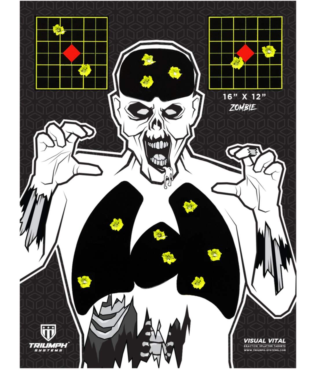 Triumph Visual Vital Zombie Splatter Shooting Targets, 12 x 16-in