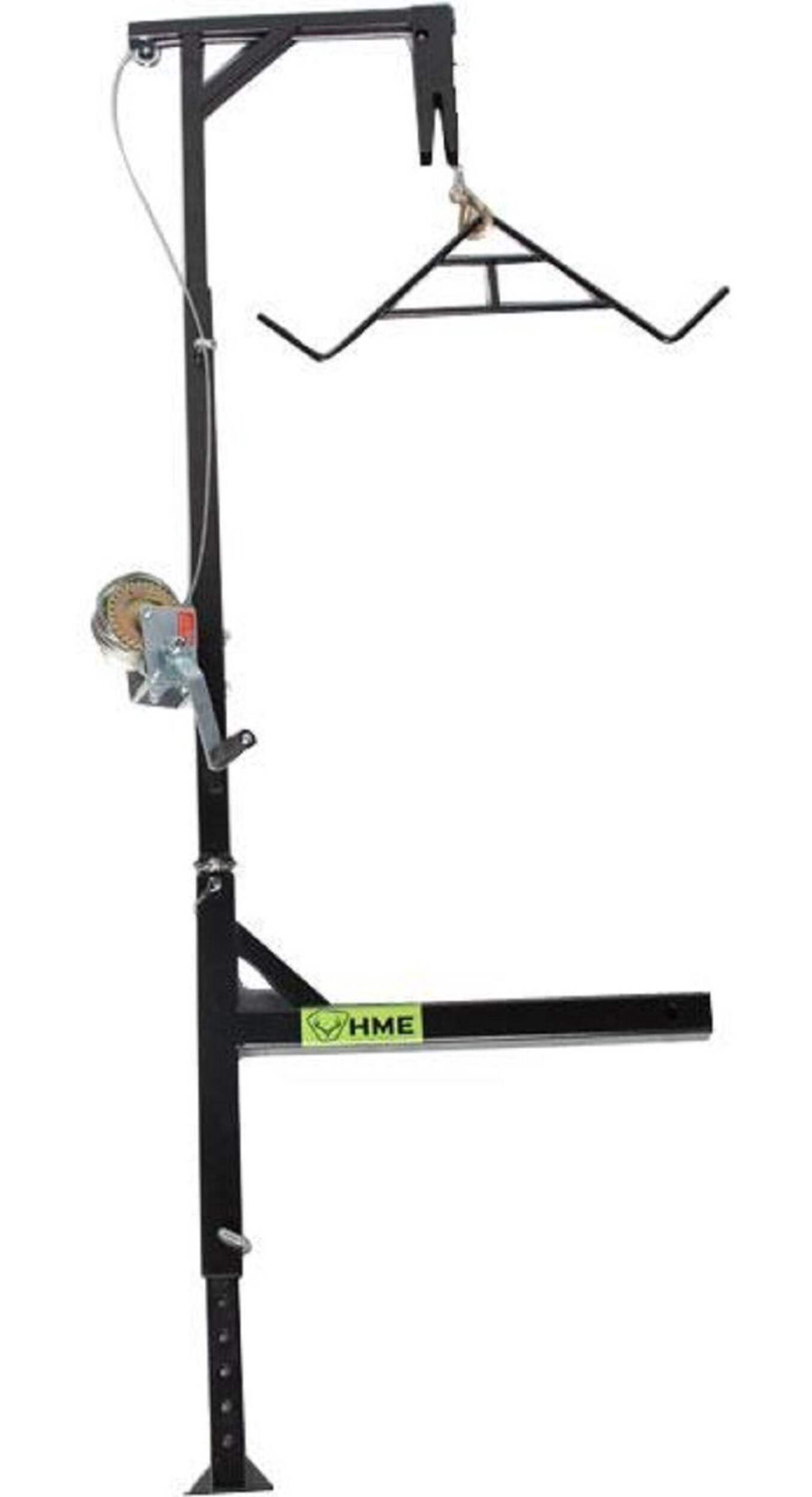 HME Truck Hitch Game Hoist Kit, Winch/Gambrel, Black Side_Left