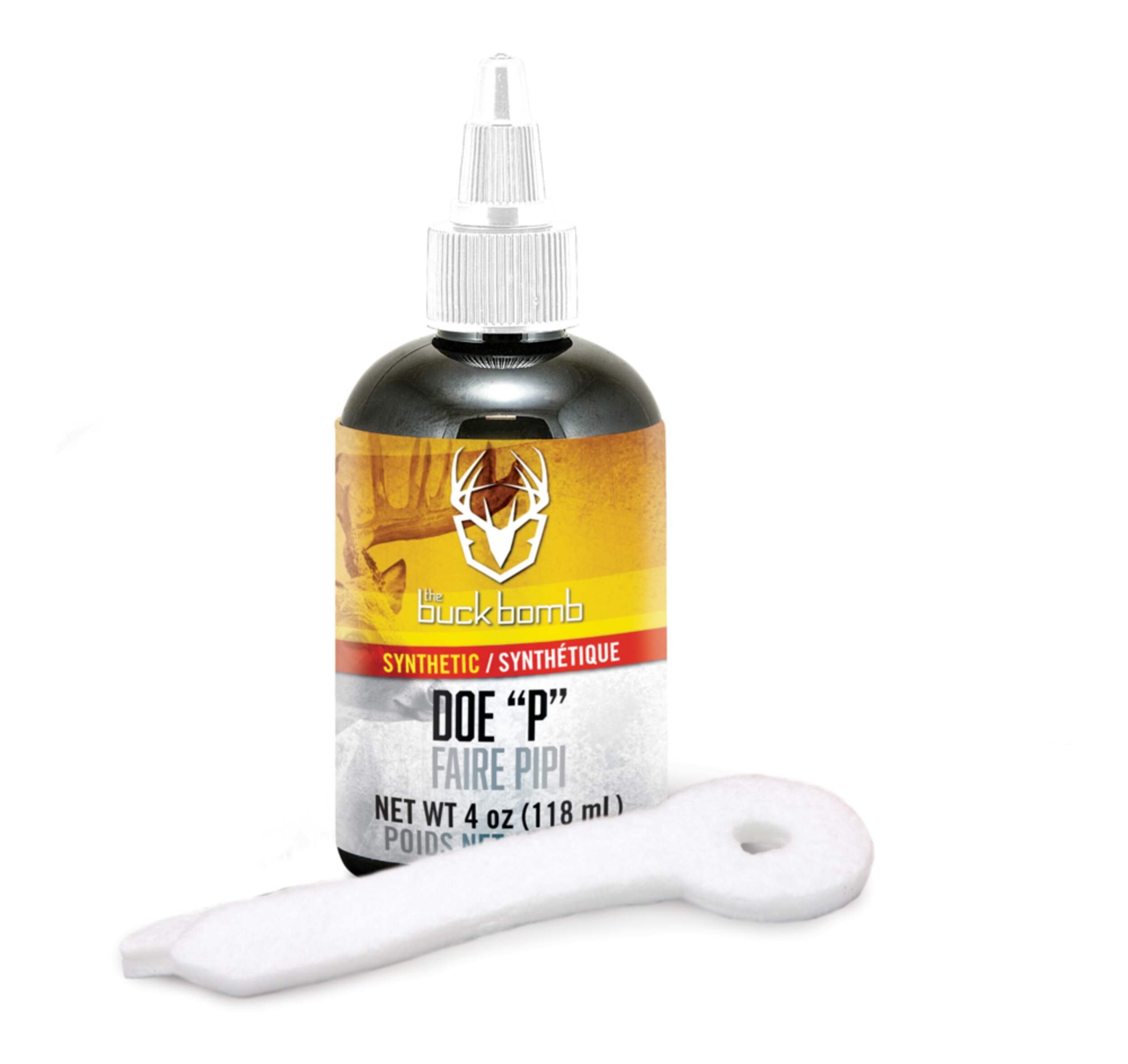 Buck Bomb Doe 'P' Synthetic Hunting Attractant, 4-Wicks, 118-mL Composite_or_Mixed