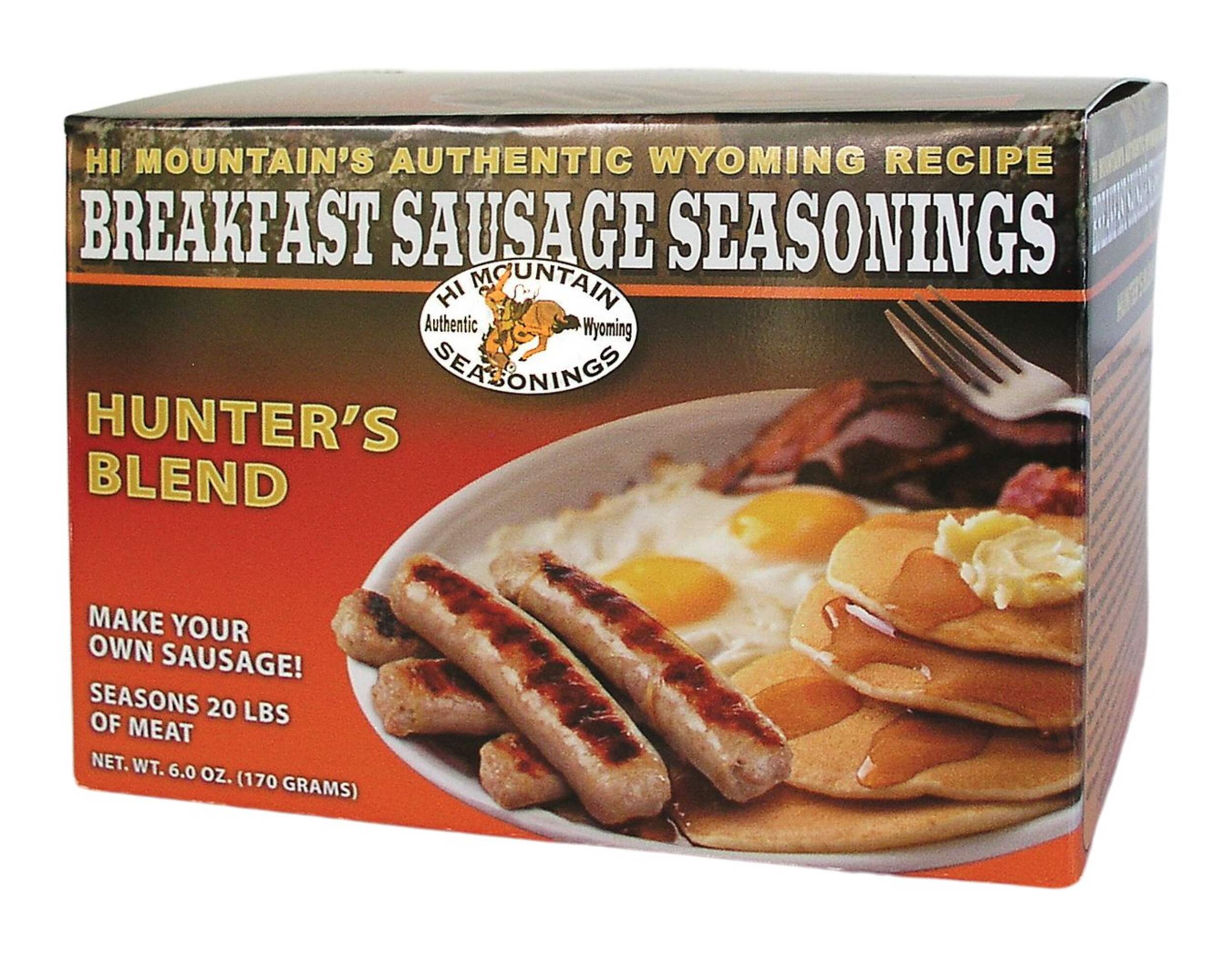 Hi Mountain Hunter's Blend Breakfast Sausage Seasonings, 170-g Front_Angled_Left