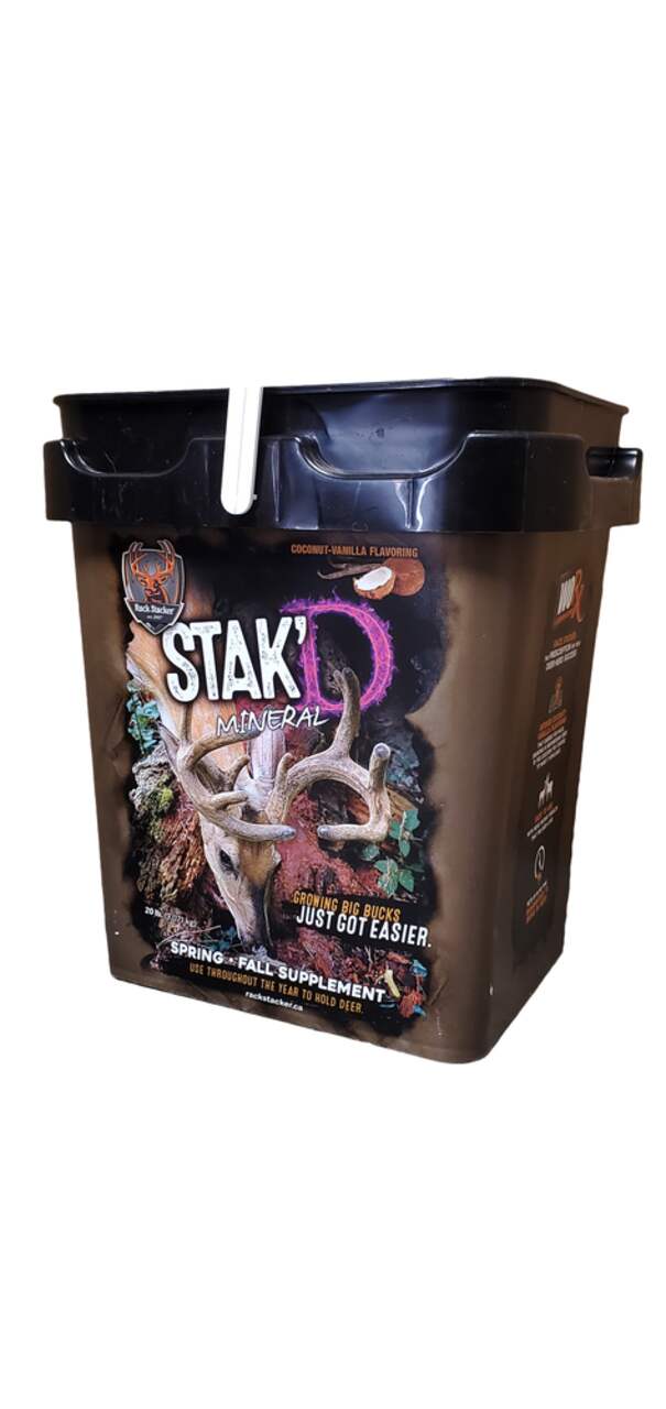 Rack Stacker Stak'D Hunting Mineral Pail Attractant, Coconut Vanilla,  20-lbs