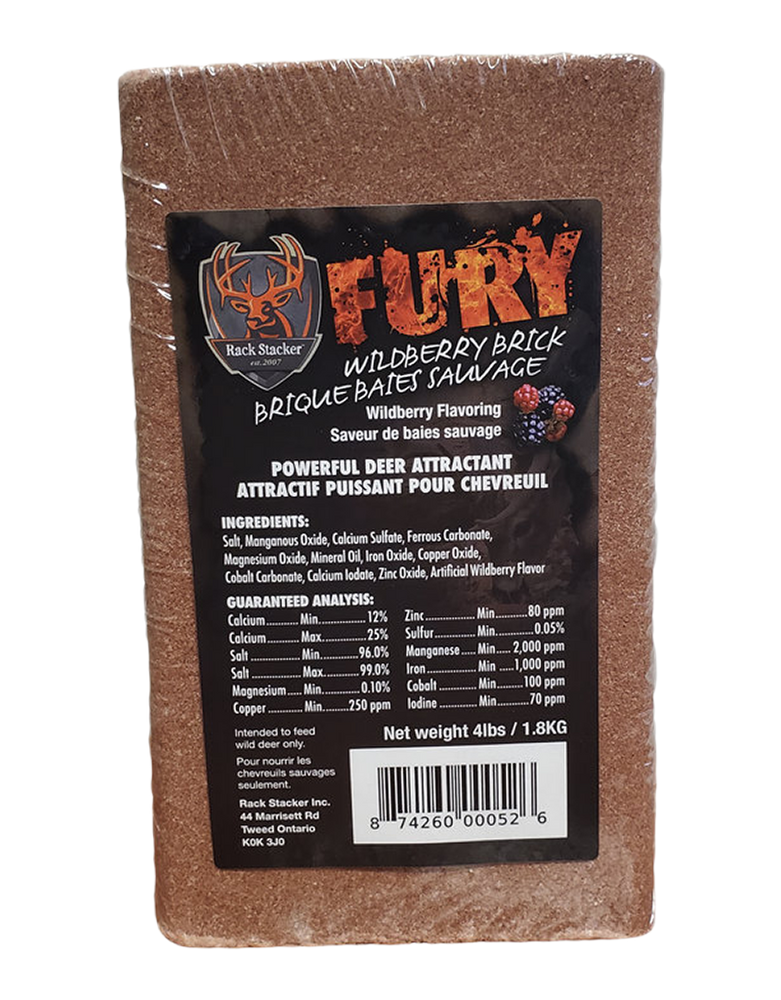 Rack Stacker Fury Hunting Powerful Deer Attractant Brick, Wildberry, 1.