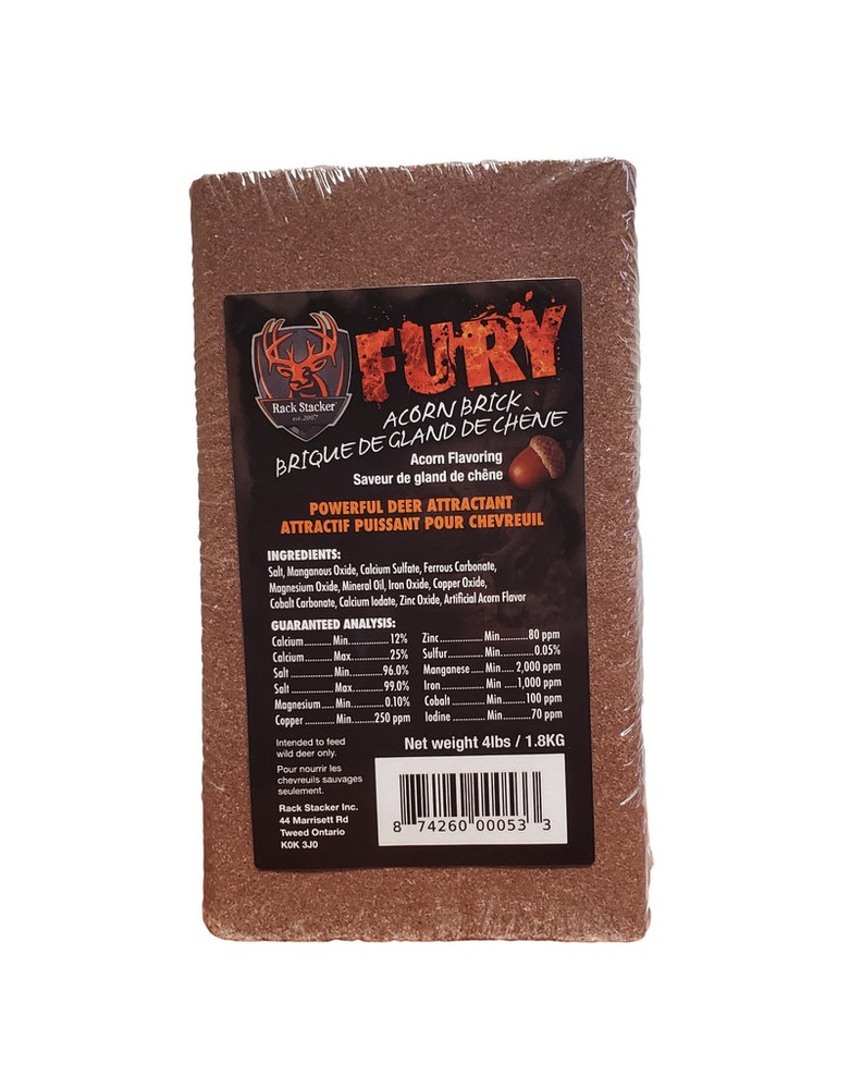 Rack Stacker Fury Powerful Hunting Deer Attractant Brick, Acorn, 1.8kg