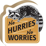 Open Road Brands Die Cut "No Hurries No Worries" MDF Block, Brown Front_Flat
