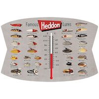 Open Road Brands Weather Resistant Die Cut Embossed Tin Thermometer Decor Sign, Grey Front_Flat