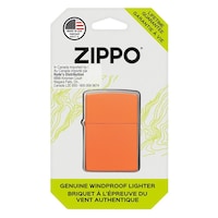 Zippo Windproof Lighter, Blaze Orange Refillable Metal Lighter Front_Flat
