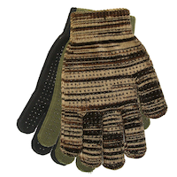 Knit Hunting Gloves with Dotted Palm/Fingers for Non-Slip Grip, 3-pk Assorted Colours Composite_or_Mixed