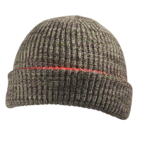 Reversible Knit Toque with Warm Thinsulate Lining for Hunting/Hiking, Blaze Orange/Camo Front_Flat