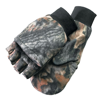 Hot Shot Insulated Fleece Flip Convertible Mittens/Gloves for Hunting, Wind-Resistant, Camo Front_Angled_Left