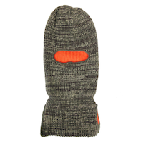 Reversible Knit Balaclava Hat with Face Mask for Hunting, One Size, Camo/Blaze Orange Front_Flat