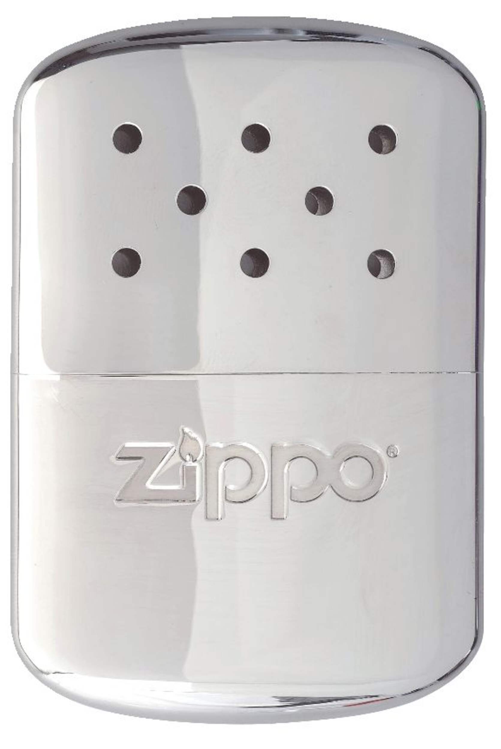 Zippo 12-Hour Refillable Hand Warmer with Warming Bag & Filling Cup Front_Flat