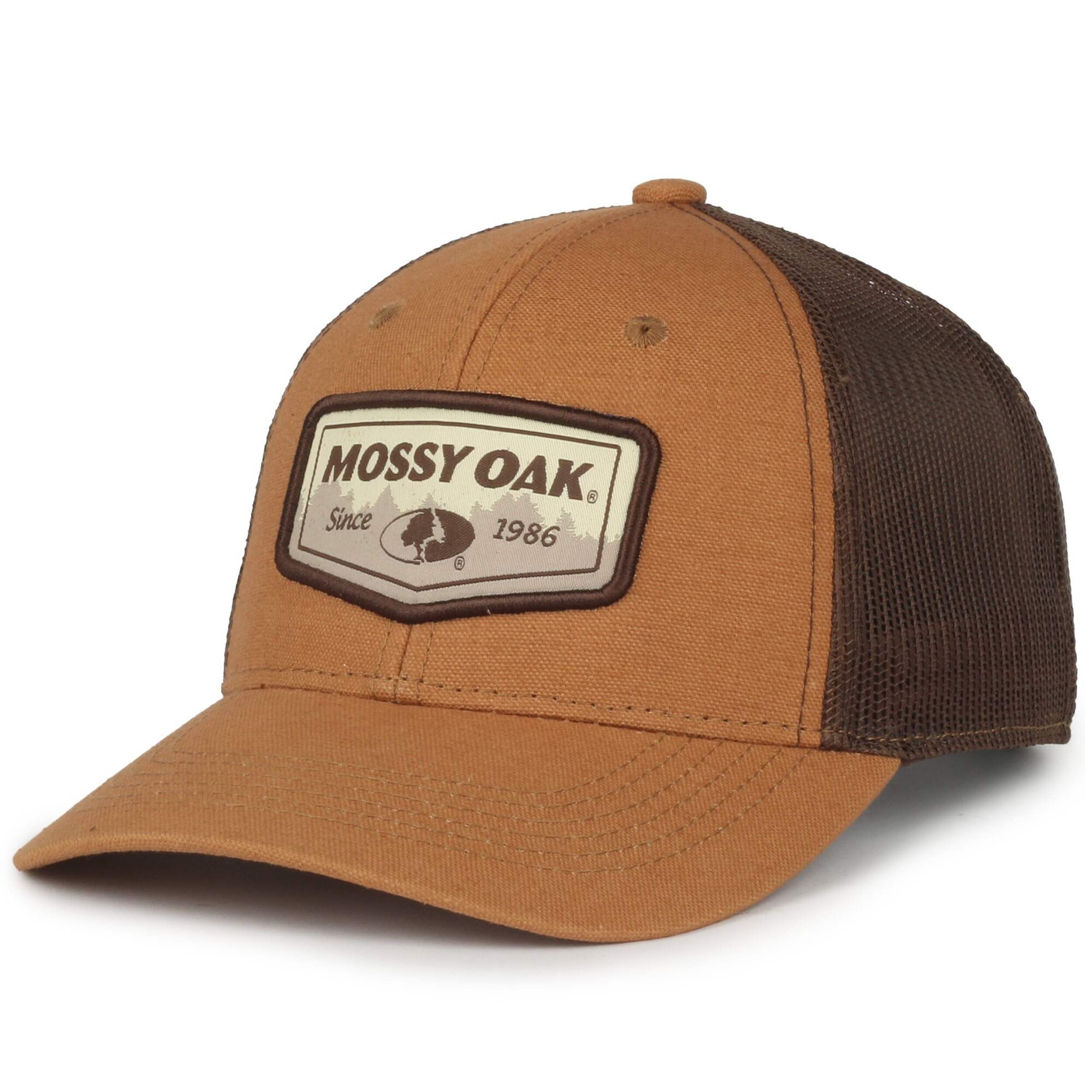 Casquette à visière pré-courbée Mossy Oak, brun délavé Front_Three_Fourths_Angled_Left