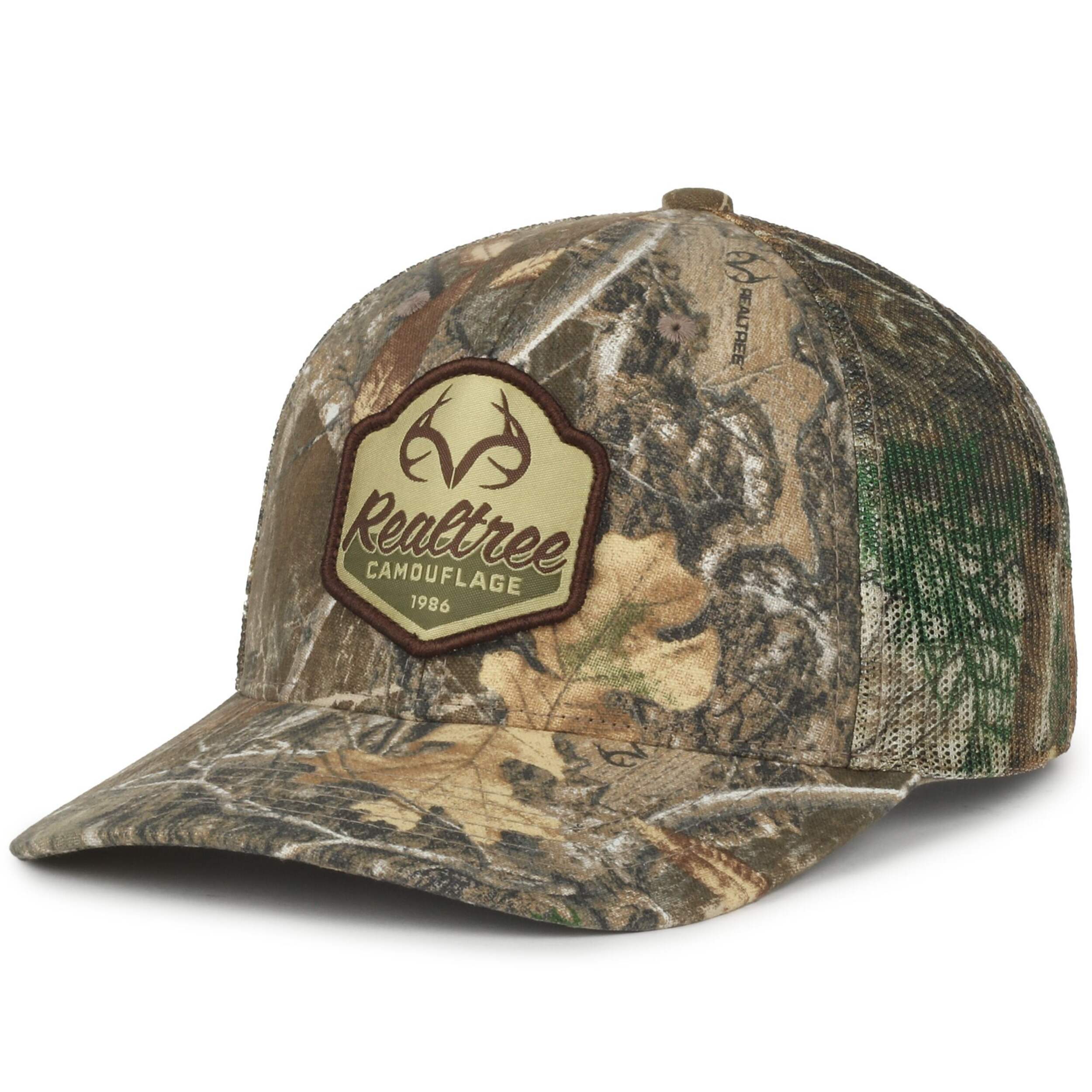 Casquette avec écusson bois de cerf Realtree Edge, coton/filet, profil moyen Front_Three_Fourths_Angled_Left