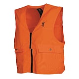 Browning Unisex Safety Blaze High Vis Hunting Vest with Large Flap Pockets, Orange Front_Angled_Left
