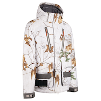 Parka et manteau de chasse Huntshield imperméable et perméable à l'air pour hommes avec poches cargo, camouflage neige
