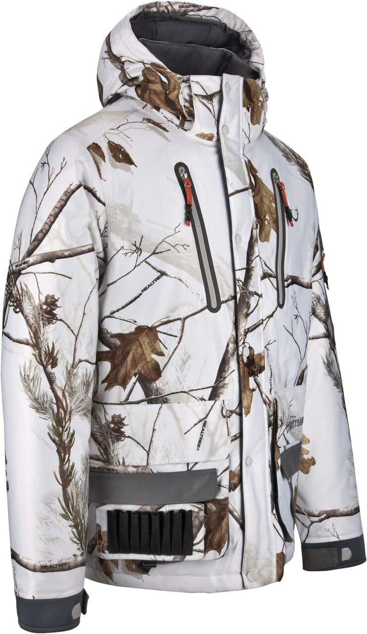 Huntshield Men's WaterProof Breathable Hunting Parka/Jacket with Cargo  Pockets, Snow Camo