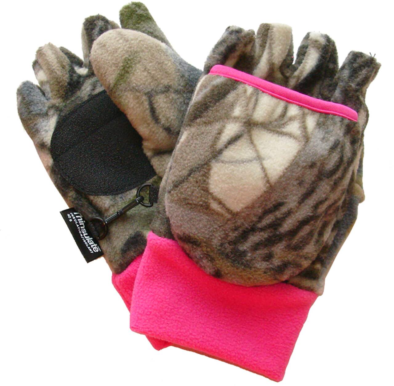 Hot Shot Women's Fleece Hunting Mittens/Gloves with Non-Slip Grip, Warm  Thinsulate Lining, Camo