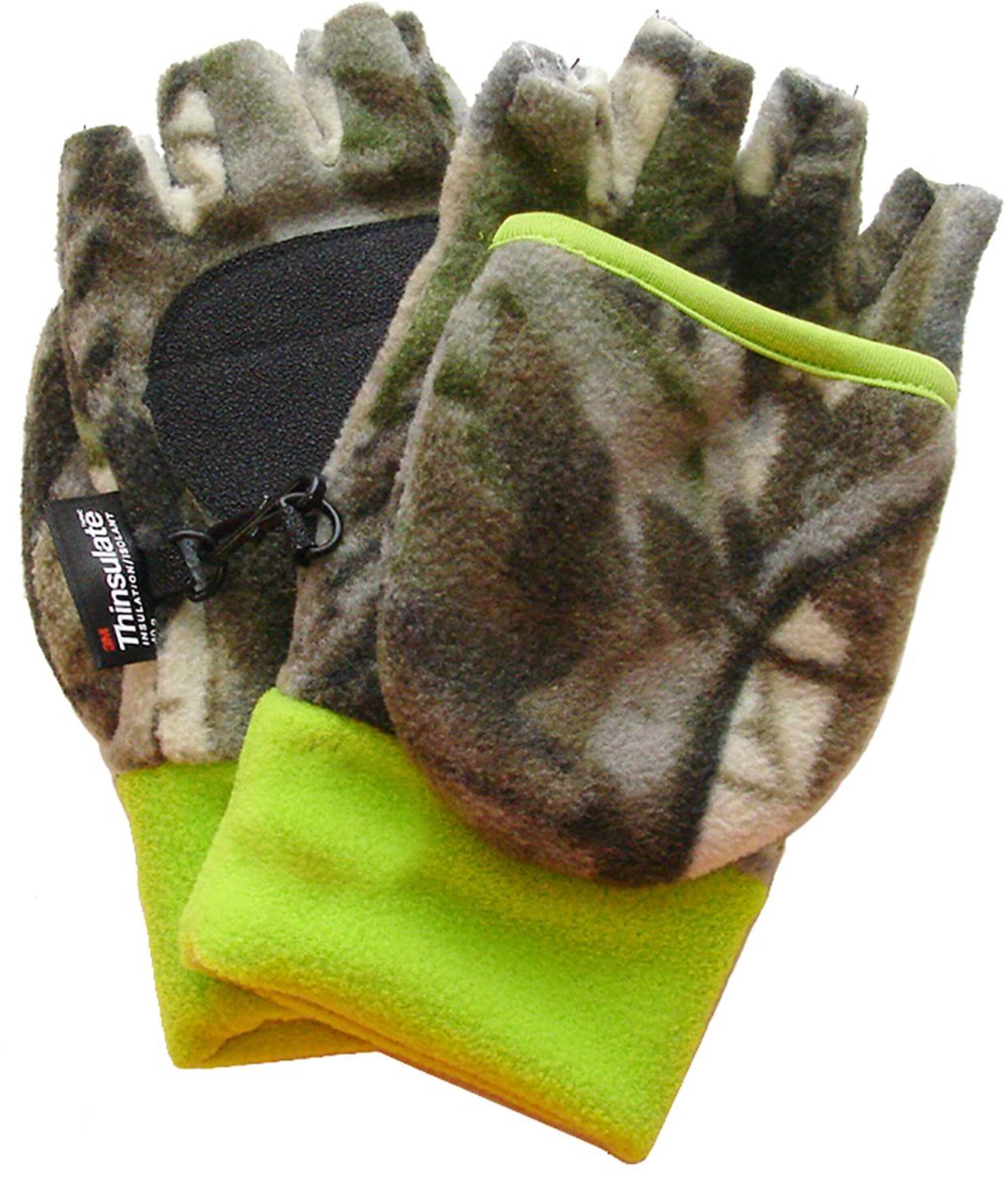 Mitaines et gants de chasse rabattables en molleton Hot Shot pour jeunes avec prise antidérapante et doublure chaude Thinsulate, camouflage Composite_or_Mixed